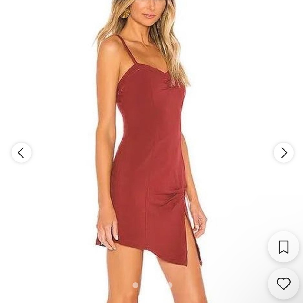 Free People Monroe Mini Dress Wine Red Color With Slit
